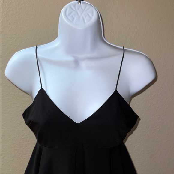 Leith Peplum Spaghetti Strap Camisole Cropped Top Black Women’s Size S - Picture 2 of 6
